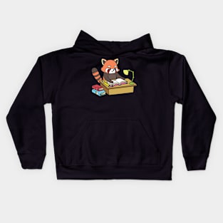 Red Panda studying Kids Hoodie